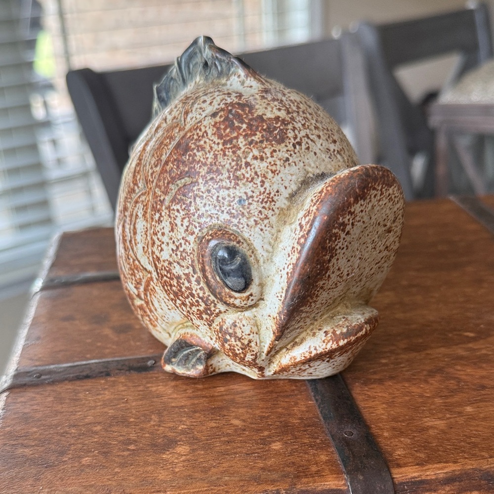 Ceramic Fish Figurine - Brown and Cream